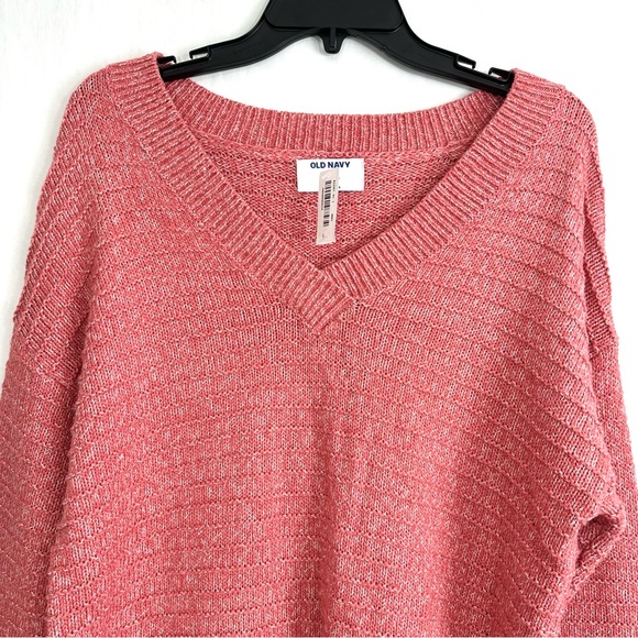 Old Navy Women's Coral Long Sleeve Textured Rib-Knit Tunic Sweater - NWT - Picture 2 of 10